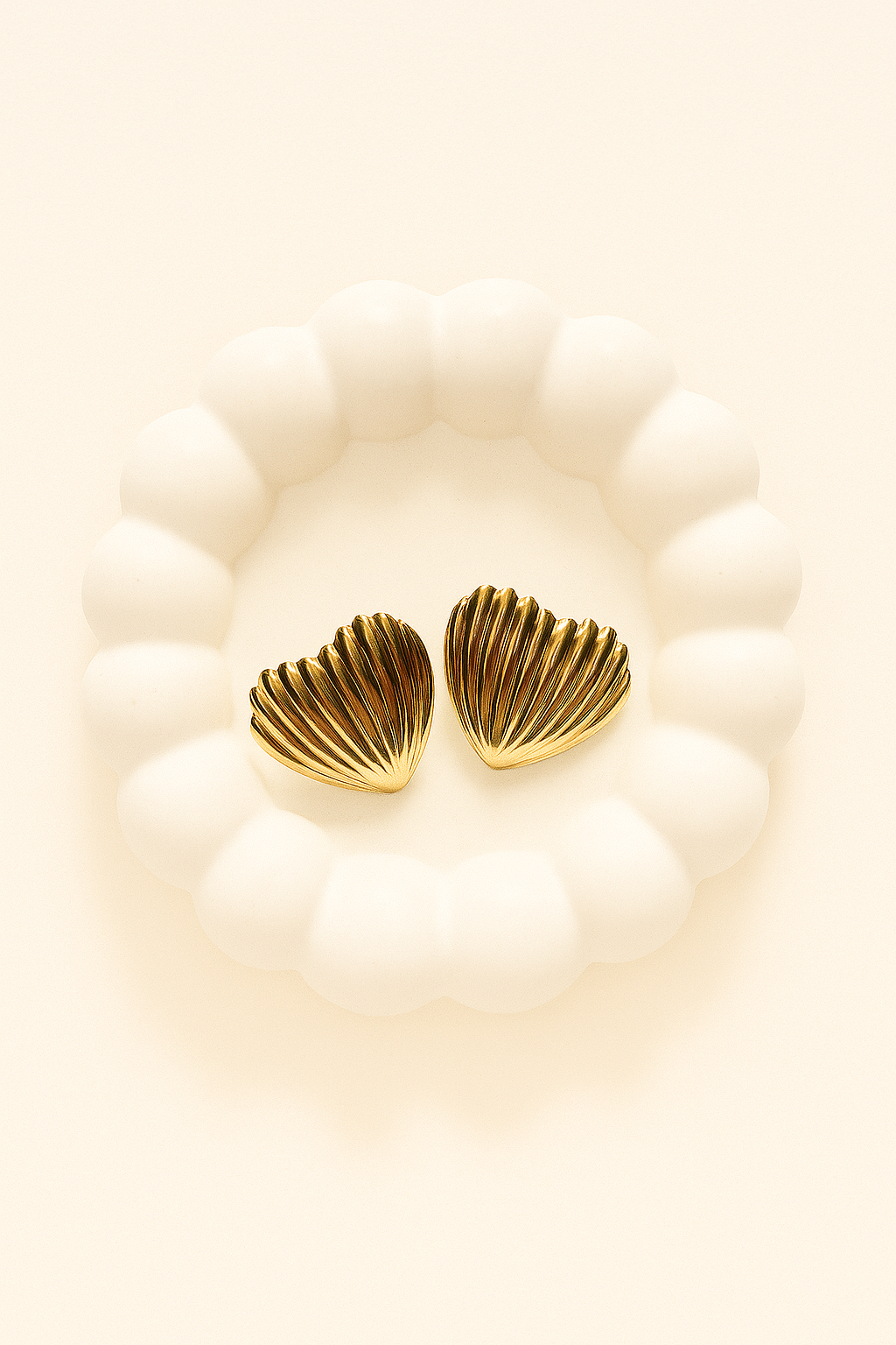 Reeva Heart Shaped Gold Studds Earrings