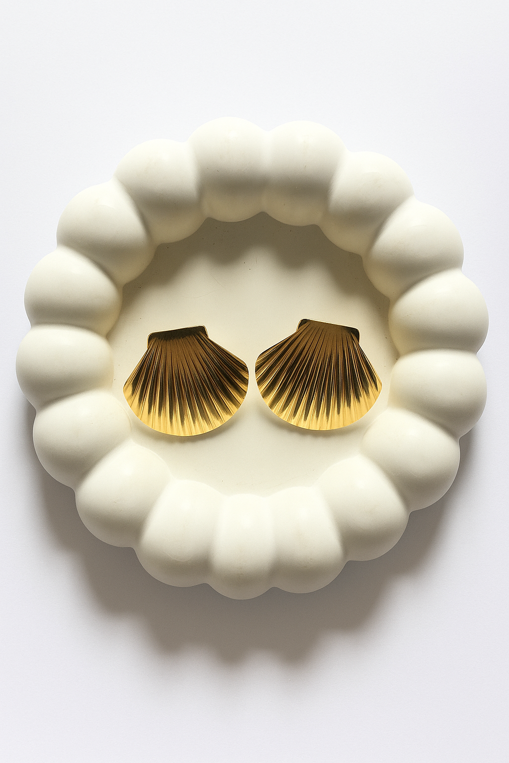 Vanya Sea Shells Gold Studds Earrings