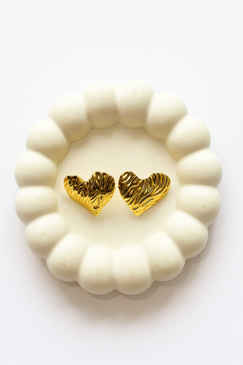 Anaya Gold Heart Shaped Studds Earrings