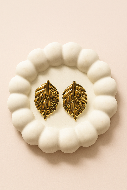 Elina Leaf Shaped Studds Earrings