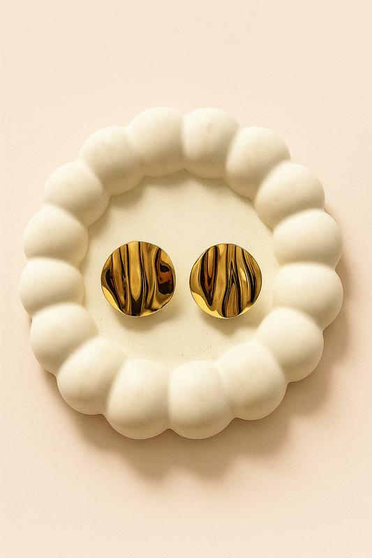 Tina Gold Round Studds Earrings