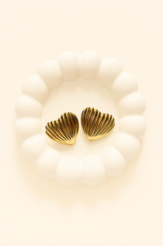 Reeva Heart Shaped Gold Studds Earrings